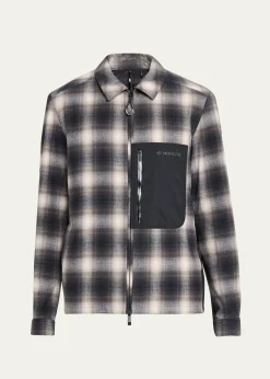 Moncler GrenobleMen's Plaid Mixed-Media Jacket