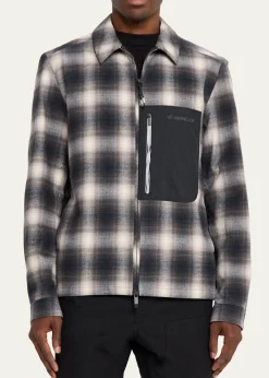 Moncler GrenobleMen's Plaid Mixed-Media Jacket