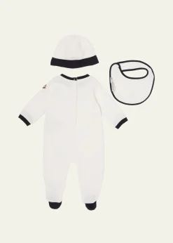MonclerKid's Three-Piece Logo Cotton Ensemble Set, Size 1M-12M