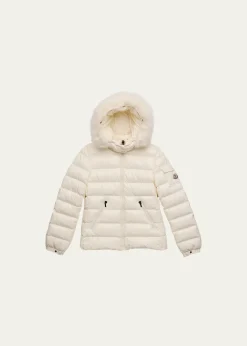 Moncler Kids Bady Faux Fur Quilted Jacket, Size 8-14
