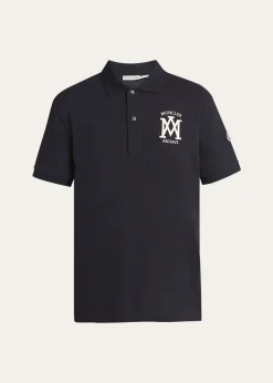 MonclerMen's Cotton Archive Logo Polo Shirt