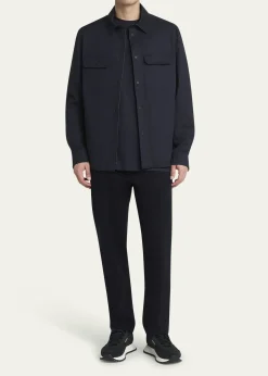MonclerMen's Gabardine Snap-Front Overshirt