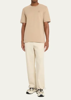 MonclerMen's Leather Logo Crewneck T-Shirt