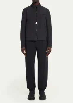 MonclerMen's Matte Band Collar Full-Zip Jacket