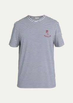 MonclerMen's Palm Logo Striped Short-Sleeve T-Shirt