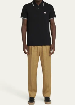 MonclerMen's Pique Logo Patch Polo Shirt