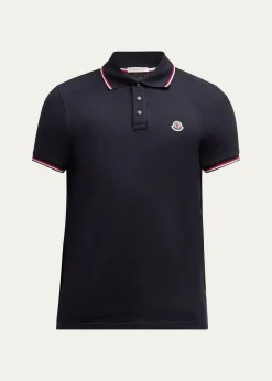 MonclerMen's Pique Logo Patch Polo Shirt