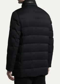 MonclerMen's Quilted Down Long Parka with Hood