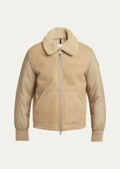 MonclerMen's Tonnay Leather and Down Quilted Jacket