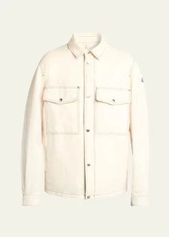 MonclerMen's Watagua Cotton and Flax Snap-Front Shirt Jacket