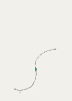 Monica Rich Kosann18K Gold Bezel-Set Diamond and Emerald Tennis Bracelet