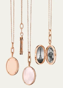 Monica Rich Kosann18K Rose Gold Elle Slim Mother-of-Pearl Locket
