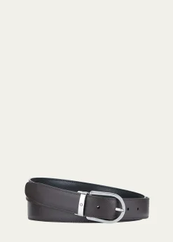 MontblancMen's Horseshoe-Buckle Reversible Leather Belt