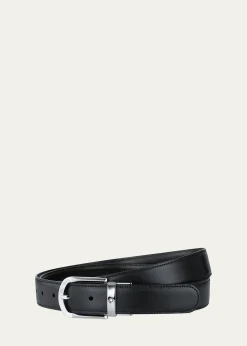 MontblancMen's Horseshoe-Buckle Reversible Leather Belt