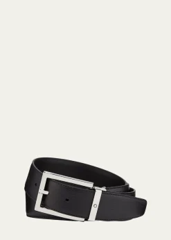 MontblancMen's Rectangle-Buckle Leather Belt