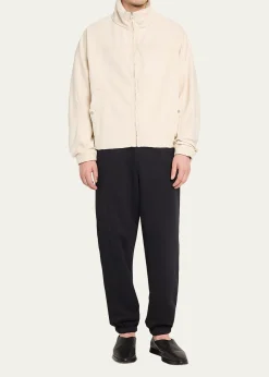 MORDECAIMen's Fleece Stripe-Trim Drawcord Joggers