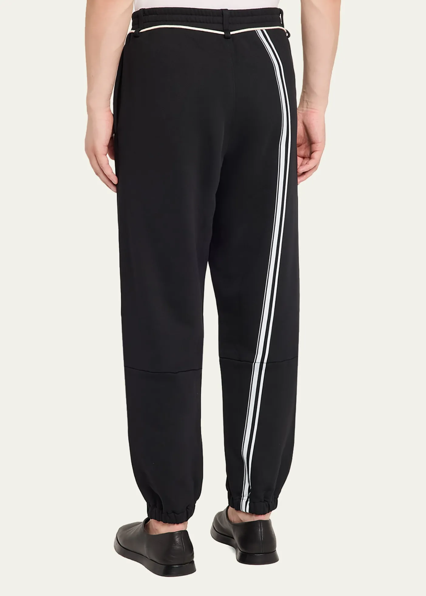 MORDECAIMen's Fleece Stripe-Trim Drawcord Joggers
