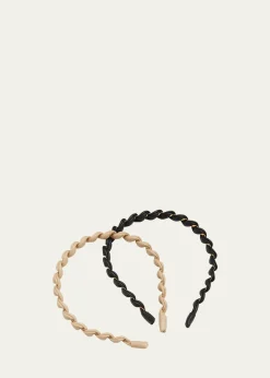 Natasha Accessories LimitedTwisted Leather Headbands, 2 Pack