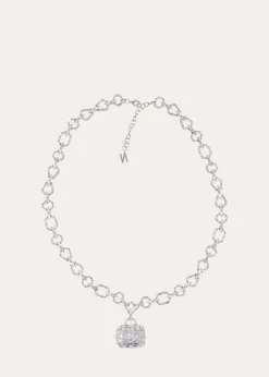 Nickho ReyHoulehan Necklace with Crushed Ice Pendant, White