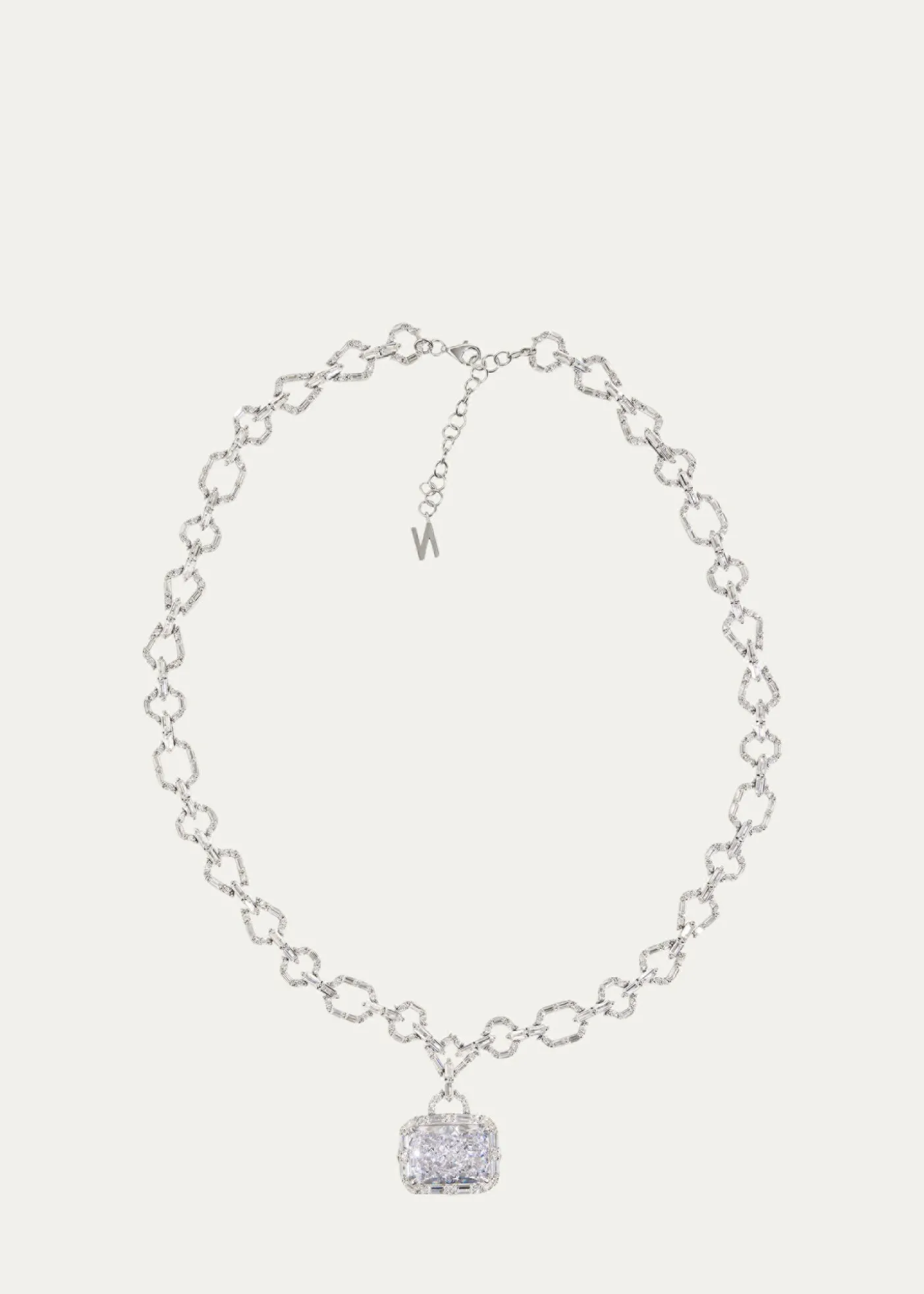 Nickho ReyHoulehan Necklace with Crushed Ice Pendant, White