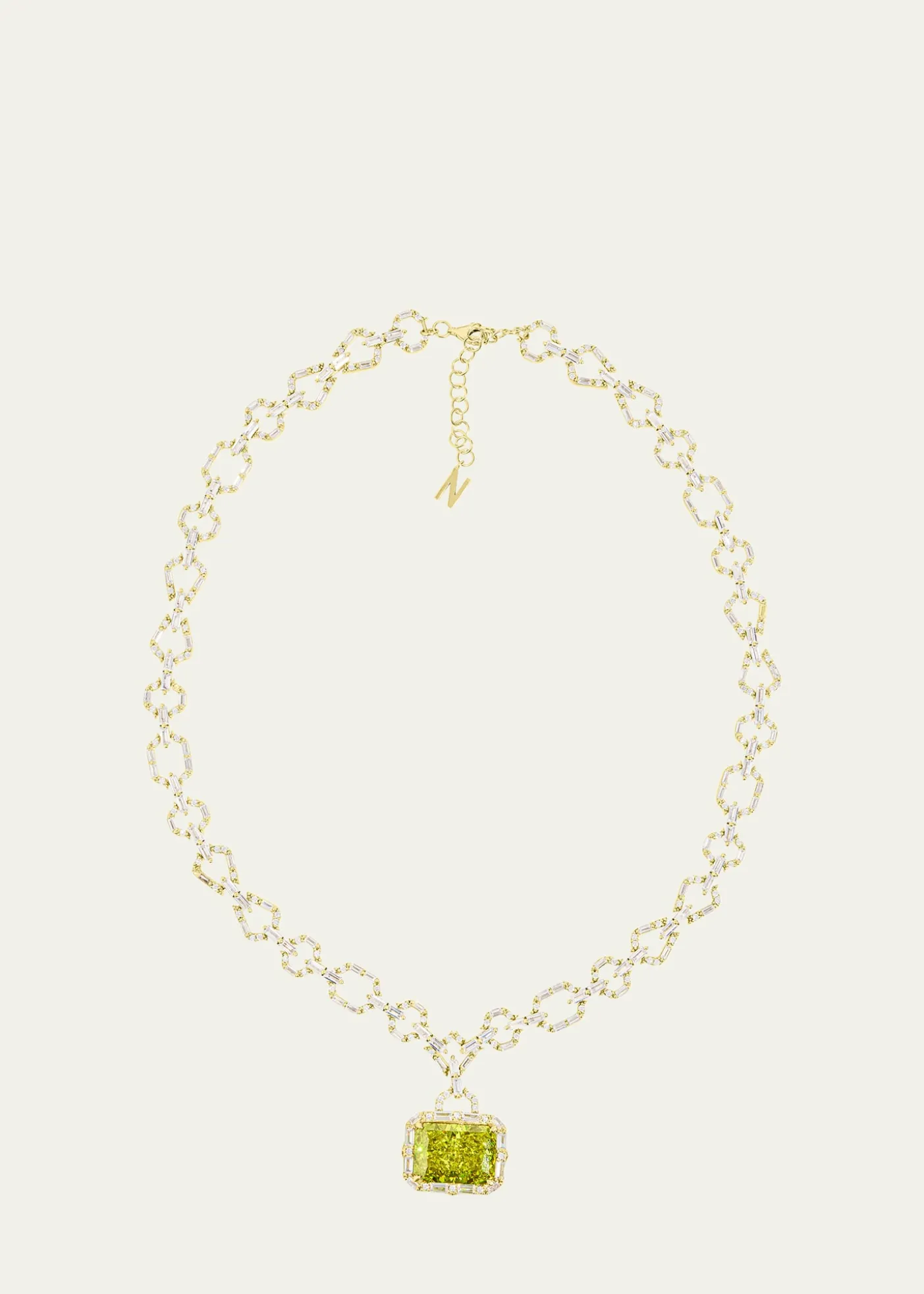 Nickho ReyHoulehan Necklace with Crushed Ice Pendant, Green