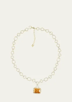 Nickho ReyHoulehan Necklace with Crushed Ice Pendant, Yellow