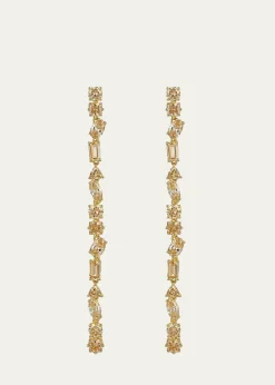 Nickho ReyJulie 14K Gold Vermeil Cubic Zirconia Large Linear Earrings