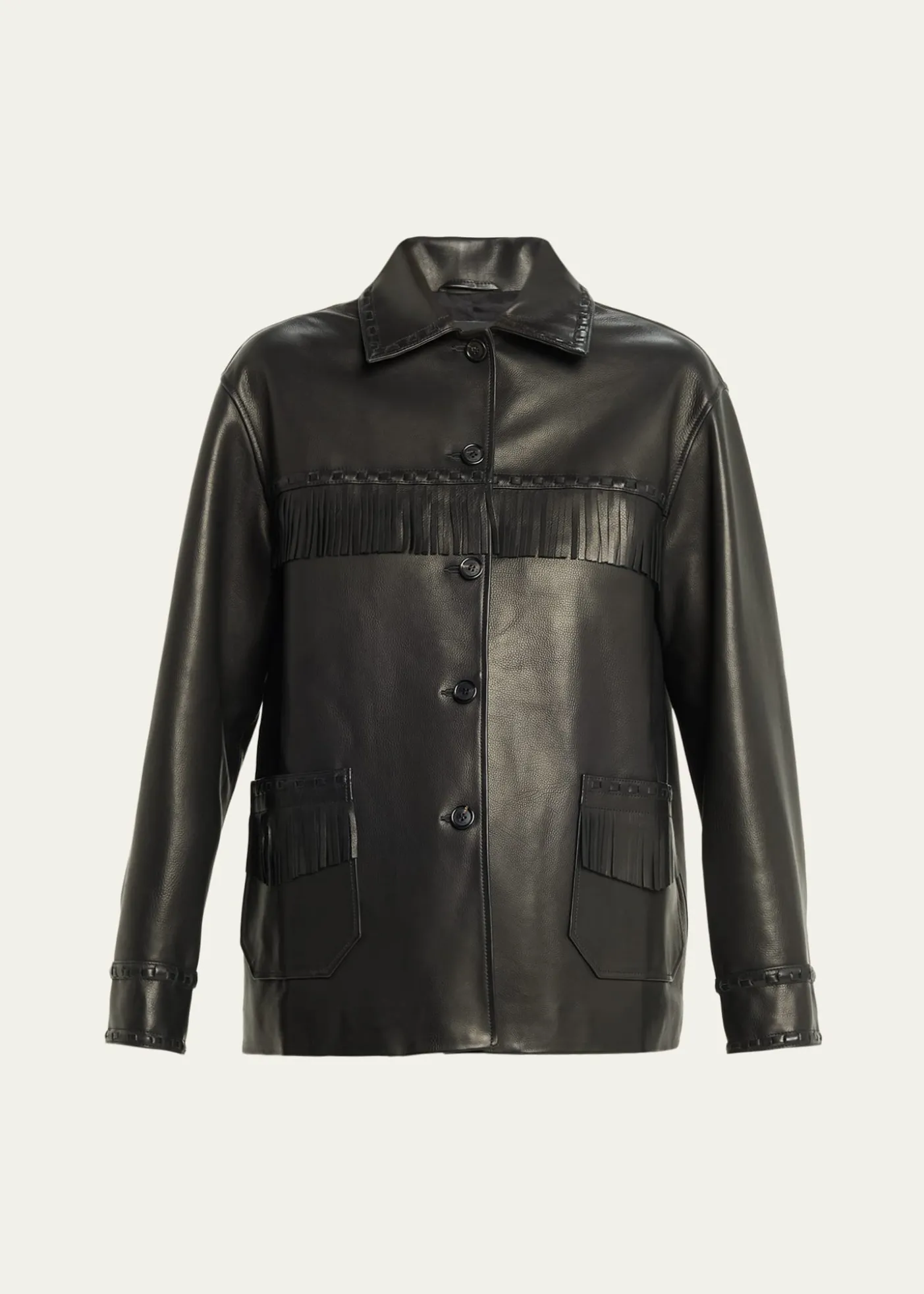 Nili LotanGus Fringe Leather Jacket