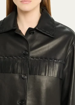 Nili LotanGus Fringe Leather Jacket