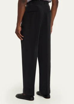 Officine GeneraleMen's Nash Japanese Cupro Wide-Leg Pants
