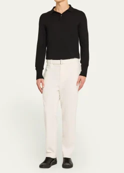 Officine GeneraleMen's Owen Corduroy Self-Belt Pants