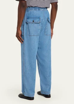 Officine GeneraleMen's Wide-Leg Drawstring Trousers