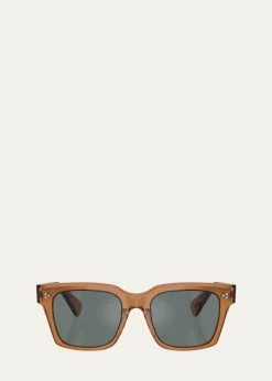 Oliver PeoplesMen's Ov5564su Polarized Square Sunglasses
