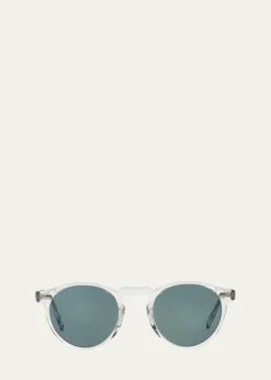 Oliver PeoplesMen's Gregory Peck 47 Round Sunglasses
