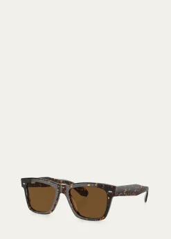 Oliver PeoplesMen's ov5552su Polarized Rectangle Sunglasses