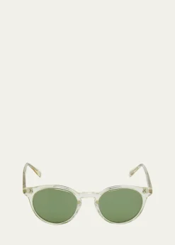 Oliver PeoplesMen's Romare Sun Keyhole-Bridge Round Sunglasses