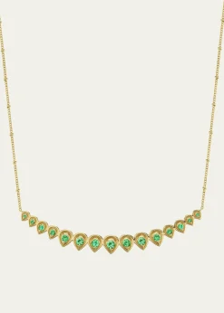 Orly MarcelPetal Graduated Necklace, Emerald