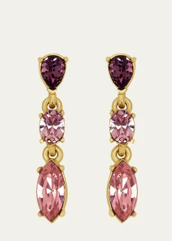 Oscar de la RentaCrystal Three-Drop Earrings