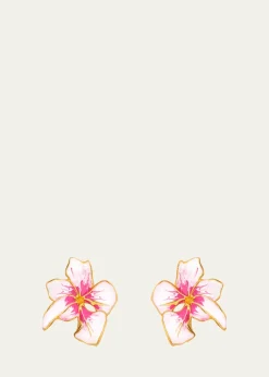 Oscar de la RentaCyclamen Small Stud Earrings, Pink