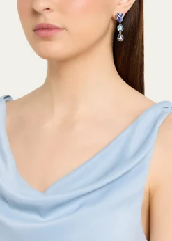 Oscar de la RentaPear Rhinestone Drop Earrings, Dark Blue