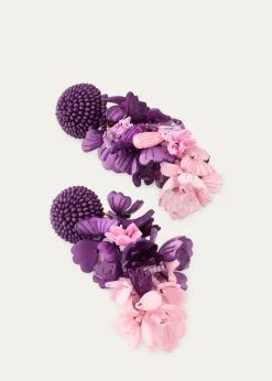 Oscar de la RentaPlexy and Raffia Flowers Earrings