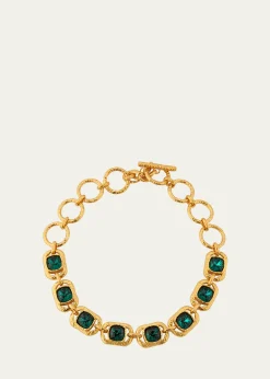 Oscar de la RentaRectangular Crystal Chain Necklace