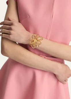 Oscar de la RentaWire Flower Cuff Bracelet