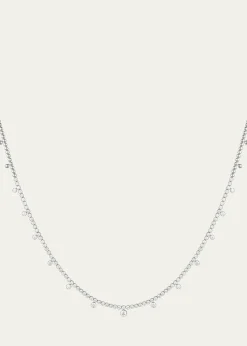 Paul Morelli18K White Gold Partial Diamond Pinpoint Necklace