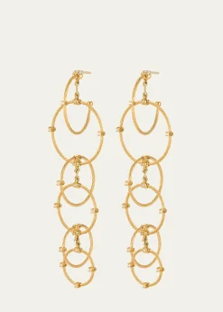Paul Morelli18K Yellow Gold Long Rain Chain Diamond Earrings