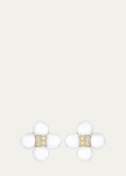 Paul Morelli18K Yellow Gold Pearl and Diamond Sequence Earrings