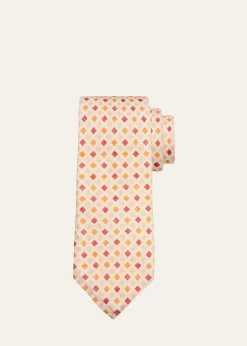 Petronius 1926Men's Diamond-Print Linen Tie