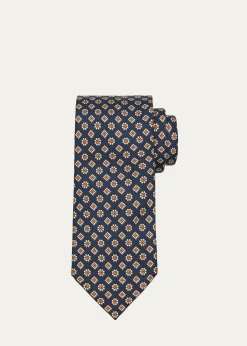 Petronius 1926Men's Limited Edition Micro-Floral Silk Tie