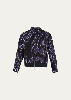 3.1 Phillip LimMen's Wood Grain-Print Bomber Jacket