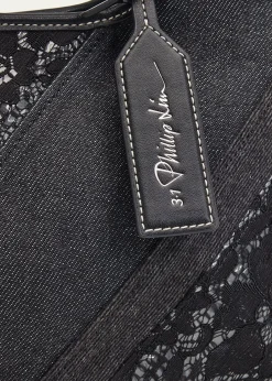 3.1 Phillip LimPatchwork Lace & Denim Mini Market Tote Bag